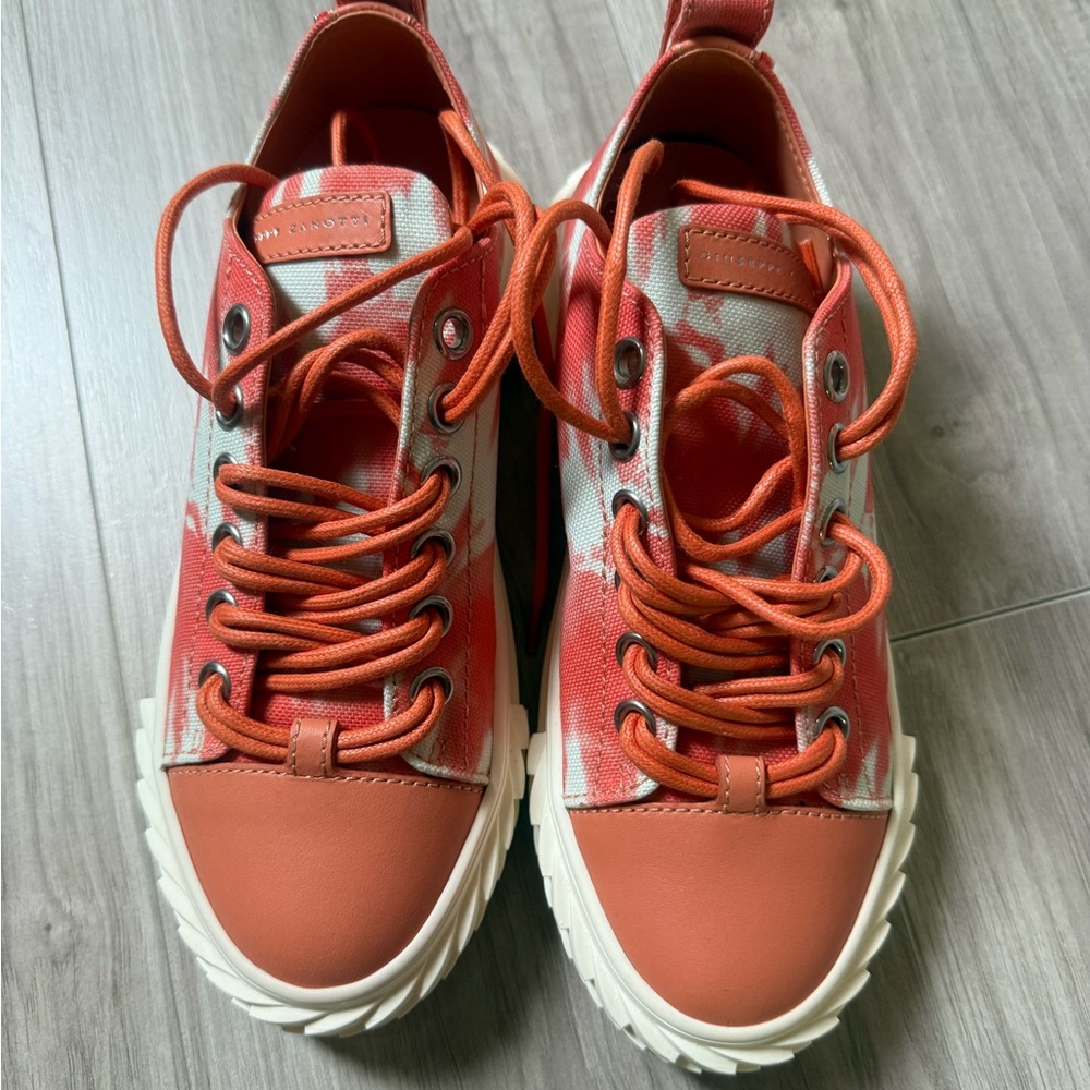 Giuseppe Zanotti Red and White Sneakers